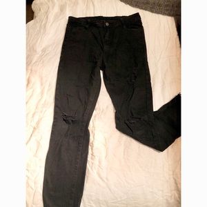 Black distressed jeans